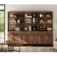 thumbnail image 3 of WAMPAT Modern Bookcases Set of 3, 72 Inch Tall Bookshelves with Storage Cabinet, Adjustable Shelves & Metal Frame, Home Office Library for Living Room, Brown, 3 of 7