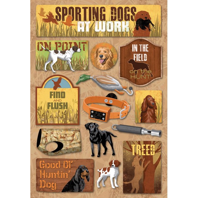 KAREN FOSTER 10996 Design Acid and Lignin Free Scrapbooking Sticker Sheet, Sporting Dogs