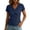 Navy06, variant on Karymi Womens Blouses Asymmetric Lapel V Neck Wrap Blouse, Short Sleeve Side Button Down Slim Fit Casual Pullover Shirt Top Blouses for Women