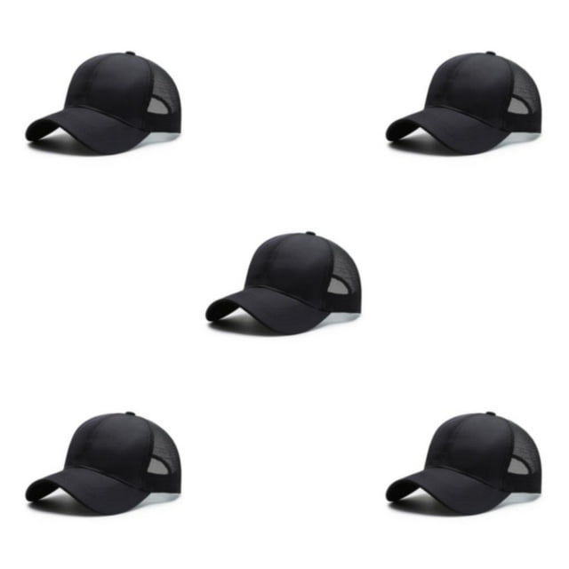 Baohd Stylish Snap-back Hat Unique 3D Embroidery For Trendy Men Light-weight black 5Set