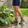 thumbnail image 6 of SMILIN Shell Wide Round Toe Rain Boots for Women, Classic Chelsea Women's Rubber Garden Shoes, Green, Size 6, 6 of 8