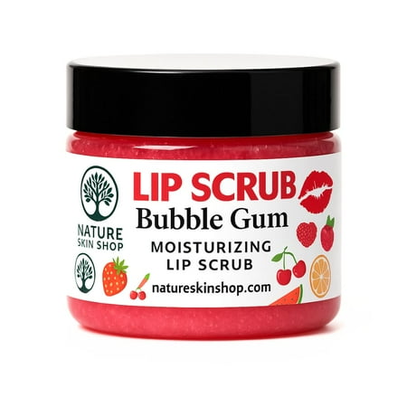 Nature Skin Shop Bubble Gum Sugar Scrub, Lip Exfoliator for a Smooth Pout, 1 Ounce