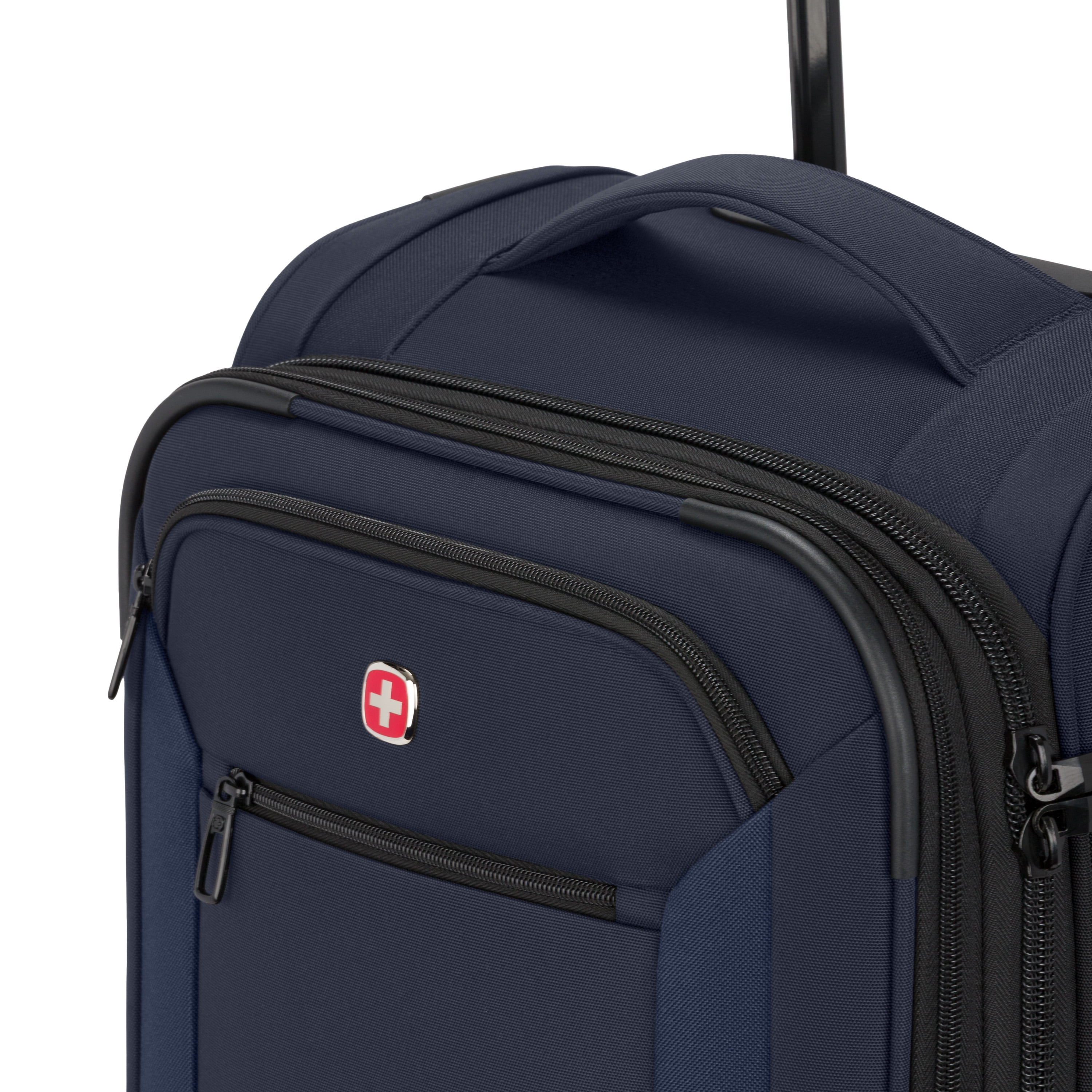 SWISSGEAR Stride Expandable Carry-On Spinner Luggage, Peacoat Blue, 8 Wheels and Built-in TSA Lock