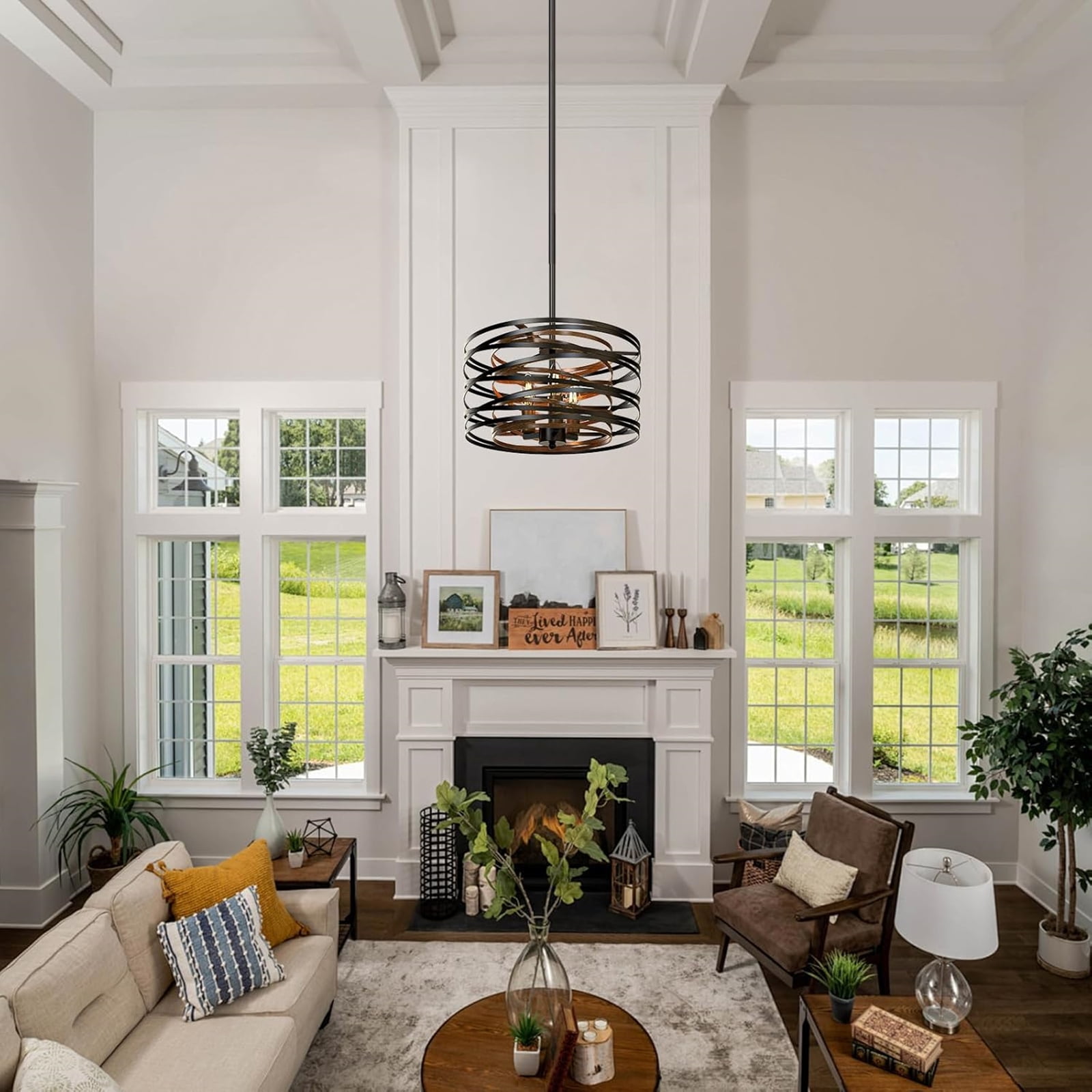 NookNova Black Chandelier, 3-Light Farmhouse Chandelier for Dining Room, Adjustable Hanging Light Fixtures Industrial Modern Chandelier for Bedroom, Foyer, Kitchen, Living Room, Entryway