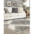 thumbnail image 5 of Unique Loom Serenity Shag Collection Area Rug - Walcott (10' Square White/Gray), 5 of 10