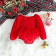 thumbnail image 2 of Edvintorg 3-18Months My First Christmas Baby Girl Romper Dress Velvet Smocked Fall Winter Dress Christmas Birthday Dress Rompers Jumpsuit Long Sleeve, 2 of 6