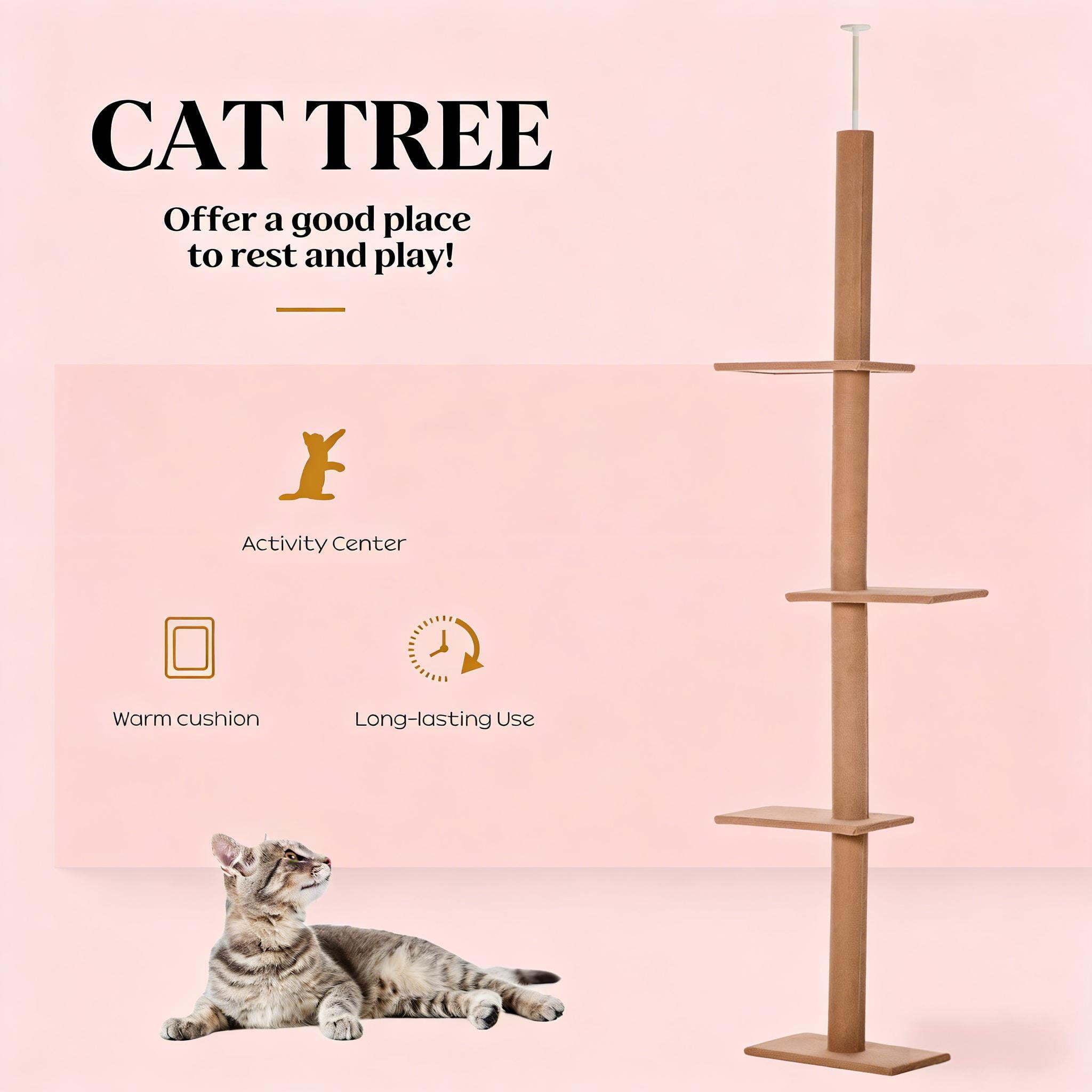 Cat Condo, Cat Tree,Cat Tree Activity Center, Brown Cat Tree,Particle Board Cat Tower, Pet Supplies Trees & Condos