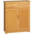 thumbnail image 2 of HOMCOM Bathroom Storage Cabinet, Bamboo Floor Cabinet Organizer with Doors and Adjustable Shelves, Natural, 2 of 9