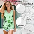 thumbnail image 6 of FUIALDOLG St Patrick Day Green Leaves Tank Tops for Women St Patricks Day T-shirt Sleeveless V Neck Flowy Tunic Tops Comfort Tanks Y2K Clothes Party Outfits,2XL, 6 of 7