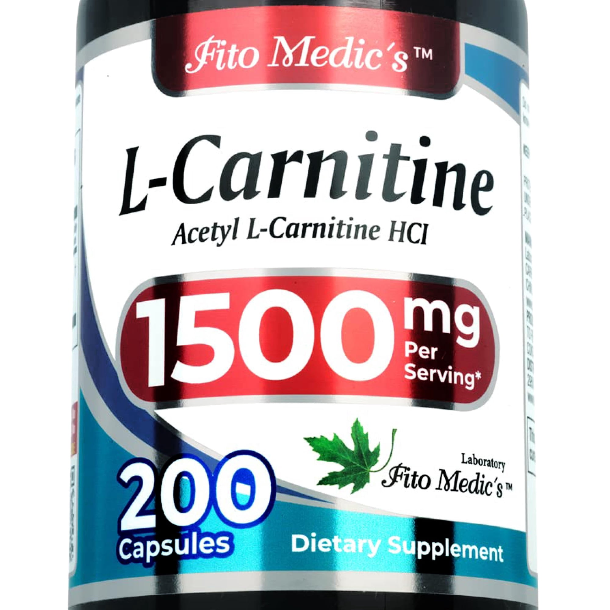 FITO MEDIC'S Lab L-Carnitine Supplement, Acetyl L-Carnitine Formula, 200 Capsules