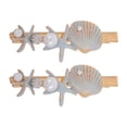 thumbnail image 1 of Juego de 2 pinzas para el pelo con forma de estrella de mar y concha, pinzas de cocodrilo con forma de estrella de mar para mujer, accesorios para peinado y sombreros., 1 of 6