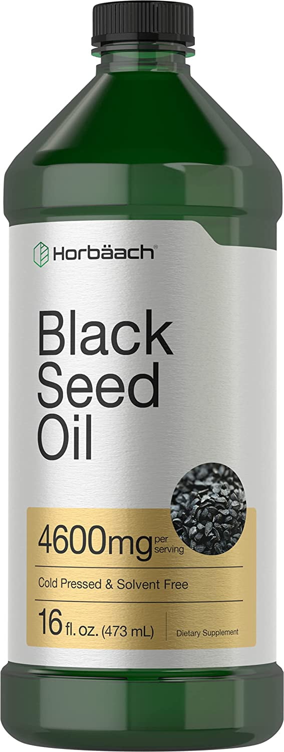 Black Seed Oil | 4600mg | 16 oz | Cold Pressed Nigella Sativa Supplement | Vegetarian, Non-GMO, Gluten Free, and Solvent Free Formula | by Horbaach
