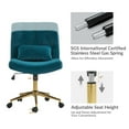 thumbnail image 6 of Adjustable Modern Swivel Velvet Desk Task Chair for Makeup Vanity Teal, 6 of 8