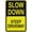 Warning Sign 4, variant on Tasmanian Devil Please Drive Slowly Bright Yellow Sign 8"x12" Outdoor UV Printed Aluminum, Weatherproof Security For Home Or Business, Yellow Devil Slow Marker