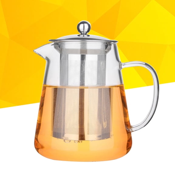 Tineasur Loose Leaf Tea Steeper Pot Transparent 1Pack Borosilicate with 304 Stainless Steel Infuser