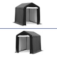 thumbnail image 3 of Wooflex Portable Garage Canopy 7' H x 6' W x 8' L, Black, Polyethylene Roof, Aluminum/Galvanized Steel, 3 of 7