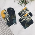thumbnail image 5 of Funny Astronaut Heat Resistant Microwave Oven Gloves Set for BBQ Baking Grilling,Baking Gifts Cooks for Women,Housewarming Gifts for New Home, 5 of 6