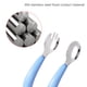 thumbnail image 4 of Utensilios para niños pequeños con estuche, cucharas y tenedores para niños con autoalimentación, cubiertos para bebés de acero inoxidable, juegos de cubiertos para niños, 4 of 5