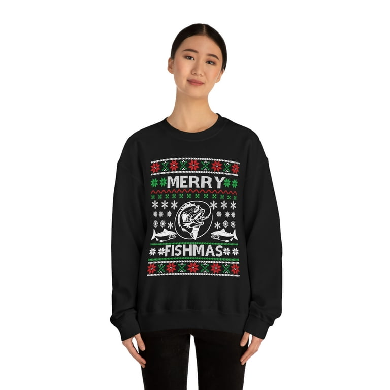 Ugly Christmas Sweater , Funny Fishing Ugly Christmas Sweater