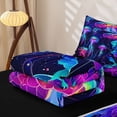 thumbnail image 5 of Erosebridal Ocean Jellyfish Zipper Twin Comforter Sets with Fitted Sheet and 2 Pillowcases, Sea Animal Zipper Bedding Set, Black Reversible, 5 of 7