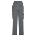 thumbnail image 5 of MELDVDIB Womens Cargo Sweatpants Baggy Elastic Waisted Wide Leg Pants Fashion Casual Solid Color Stretch Comfy Hiking Pant with Pockets Gray L, 5 of 8