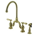 thumbnail image 3 of Kingston Brass  Heirloom Bridge Kitchen Faucets with Brass Sprayer Polished Brass Polished, 3 of 5