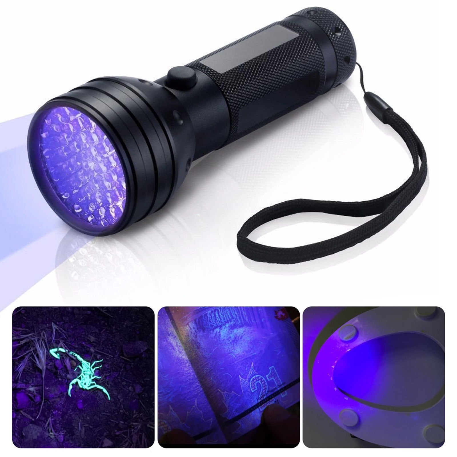 UV Flashlight Black Light Flashlight Ultraviolet LED Pet Urine Stains Detector 