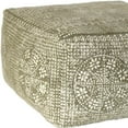 thumbnail image 3 of Olive Green Patterned Rectangle Pouf, 3 of 3