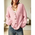 thumbnail image 6 of Cogild Sweaters for Women Lightweight Knit Cardigan V Neck Button Front Long Sleeve Solid Color Sweater, 6 of 10