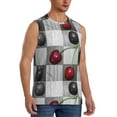 thumbnail image 2 of Uemuo Cherries laid Pattern Men's Sleeveless T-Shirt,Muscle Athletic Tank Top, Moisture-wicking Quick-dry Breathable Classic Tee Top for Gym Run Outdoor Sports-Medium, 2 of 8