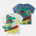 thumbnail image 7 of Toddler Kids Baby Boys T-Shirts Summer Cartoon Cool Dinosaur Short Sleeve Crewneck Tops Tee Newborn Infant Clothes Child Clothing Streetwear Dailywear Outwear, 7 of 7