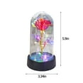 thumbnail image 3 of Wuztai Colorful Rose Flower Glass Dome, Valentine's Gift with Colorful LED Lights, Preserved Flower, 3 of 7