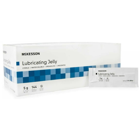 McKesson Lubricating Jelly 5 Gram Box of 144, Unscented