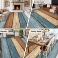 thumbnail image 6 of Farmhouse Blue Brown Area Rug 8x10 Washable Rug Non Slip Vintage Wooden Striped Large Area Rug Soft Stainresistant Indoor Floor Carpet for Living Room Bedroom Home Office Dining Room Nursery, 6 of 7