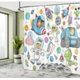 thumbnail image 5 of Ambesonne Cartoon Shower Curtain, Space Rocket, 69"Wx70"L, Multicolor, 5 of 5