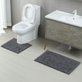 thumbnail image 1 of Oasis de baño: alfombrilla de baño antideslizante, suave y lujosa con rápida absorción de agua. Cree su baño con pelusas de microfibra ultraabsorbentes (gris oscuro, 50 x 50 (UND)), 1 of 6