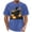 Blue, variant on Xdegoge Men Vintage Halloween Graphic Tees Floral Pumpkin Cat Top Short Sleeve Casual Crewneck T-Shirt Novelty Fall Clothing for Holiday Festival Lounge Wear
