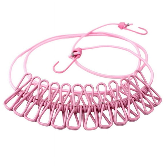 D Retractable Clothes Drying Rack Rope with 12 Clips Portable Clothesline Clothing Line for Laundry Drying Line Camping