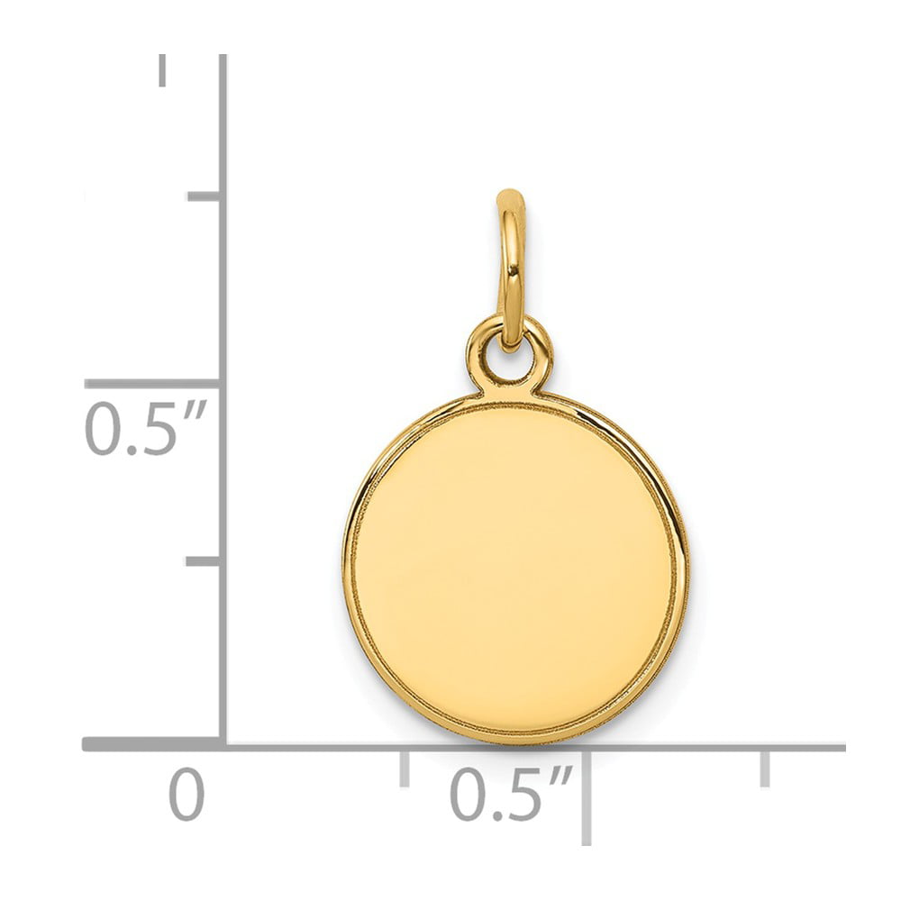 Details about  / 14k Yellow Gold 18mm Small Plain Circular Engravable Disc Charm