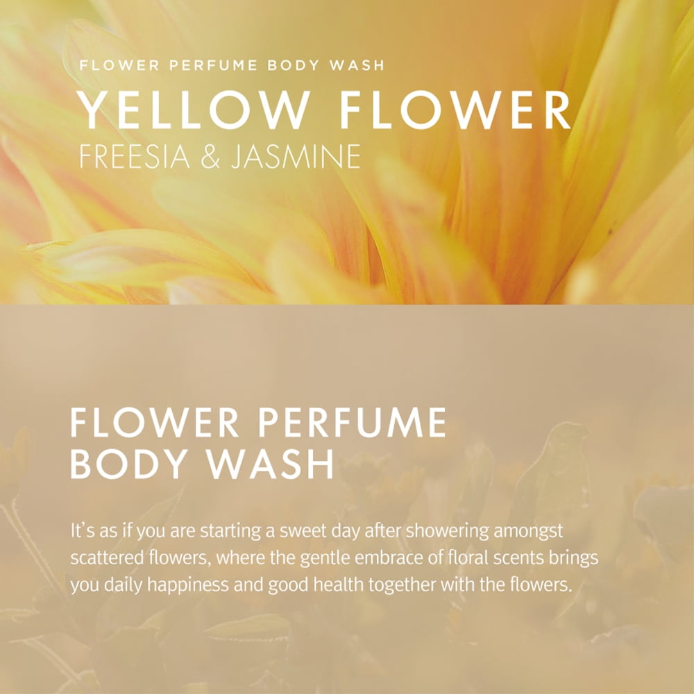 SHOWERMATE Flower Perfume Body Wash 31.7 fl oz, 900 ml (Yellow - Freesia & Jasmine)