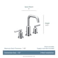 thumbnail image 4 of Grifo para lavabo de baño Moen Gibson, dos manijas, negro mate, 4 of 9