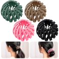 thumbnail image 1 of 4 Pieces Birds Nest Hair Clip Matte Bird Nest Shaped Hair Holder Vintage Geometric Retractable Hair Loops Expandable Ponytail Holder Hairpin Curling I, 1 of 4