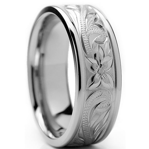 RingWright Co. - Men's 8MM Titanium Ring Wedding Band With Engraved ...