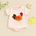 thumbnail image 2 of Okbabeha Baby Boy Girl Farm Outfit Embroidery  one-piece  Chicken Bubble Romper Short Sleeve Bodysuit Shirt Newborn Summer Clothes, 2 of 7