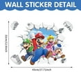 thumbnail image 2 of Anime Mario Wall Sticker For Bedroom Living Room Nursery Party Decorations Cartoon Background Self-Adhesive Wall Decor Baby Boy Girl Kids Room Wall Mural Decor Poster Gift, 2 of 4