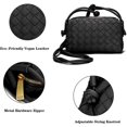 thumbnail image 4 of Woven PU Crossbody Bags For Women, Small Handmade Purse Clutch Shoulderbag Handbag, Zipper Closure, 4 of 6