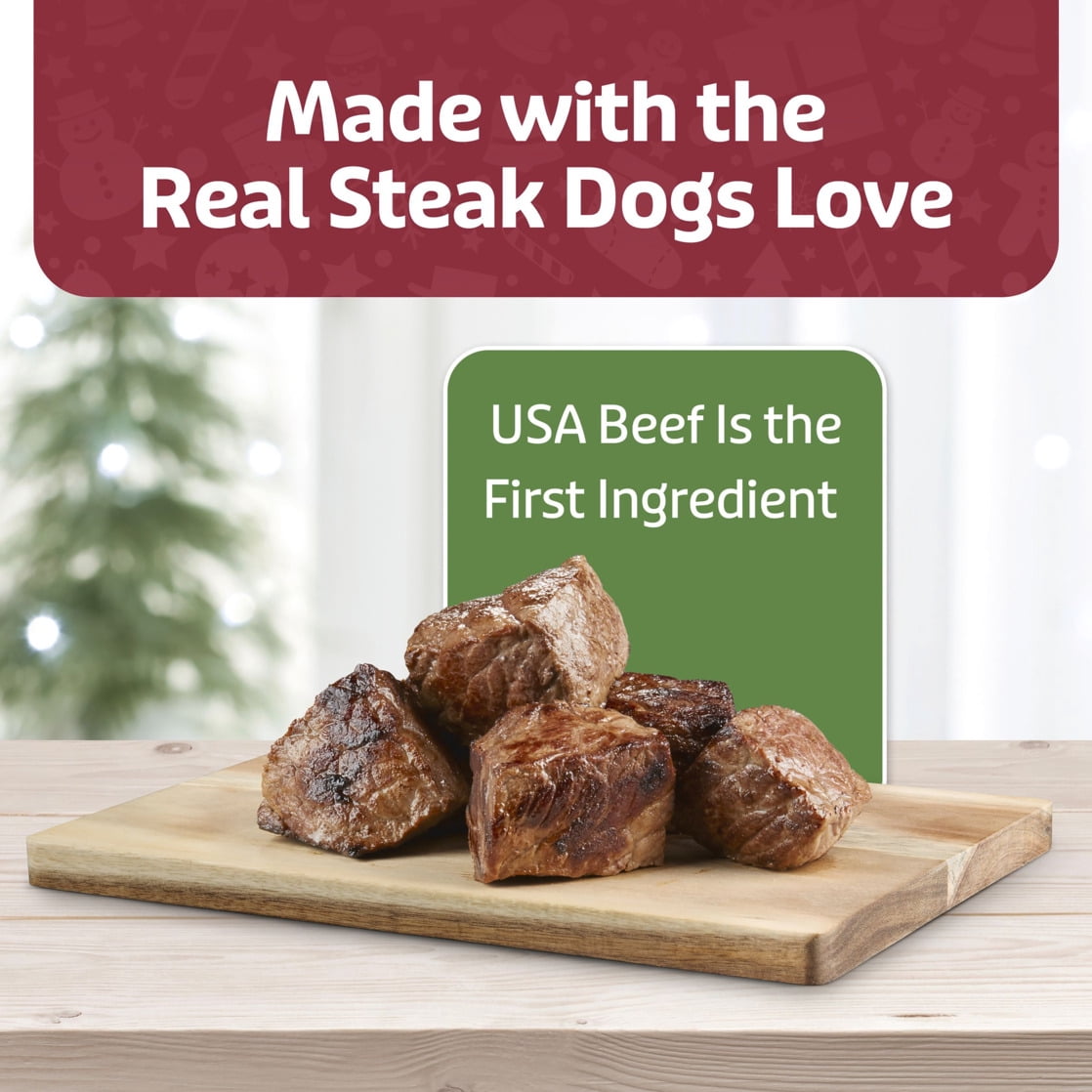(2 pack) Blue Buffalo Nudges Steak Grillers, Natural Holiday Dog Treats, Beef, 5oz Bag
