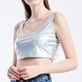 thumbnail image 4 of Ruyang Women's Solid Color Reflective Camisole Slim Fit Interior Versatile Tank Top 50th Birthday Top for Women Slim Fit Streetwear, 4 of 8