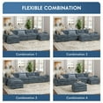 thumbnail image 2 of Furmax 4 Seats U-Shaped Cloud Couch Sectional Sofa with 2 Movable Ottomans for Living Room, Fabric Convertible Modular Couch, Blue, 2 of 7