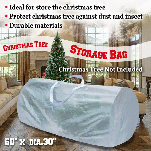 SUNRISEUMBRELLA Up to 9ft Christmas Tree Storage Bag Fits Tall Artificial Disassembled Trees with Reinforced Handles（White）